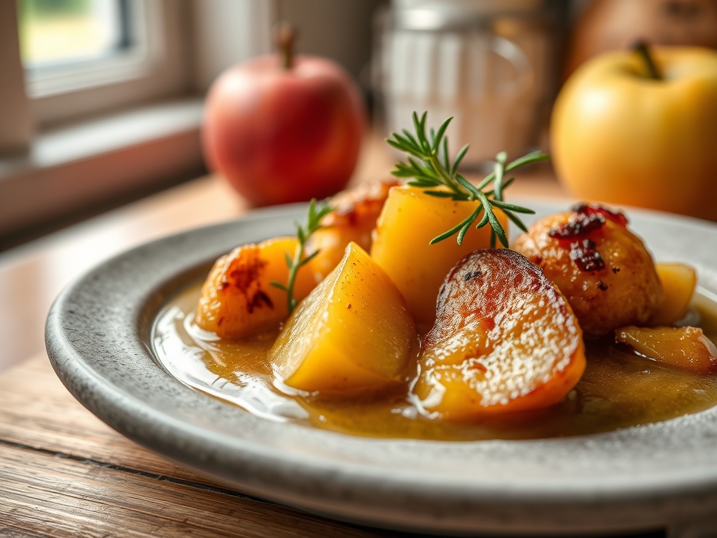 Apfel Wuerfel Kompott
