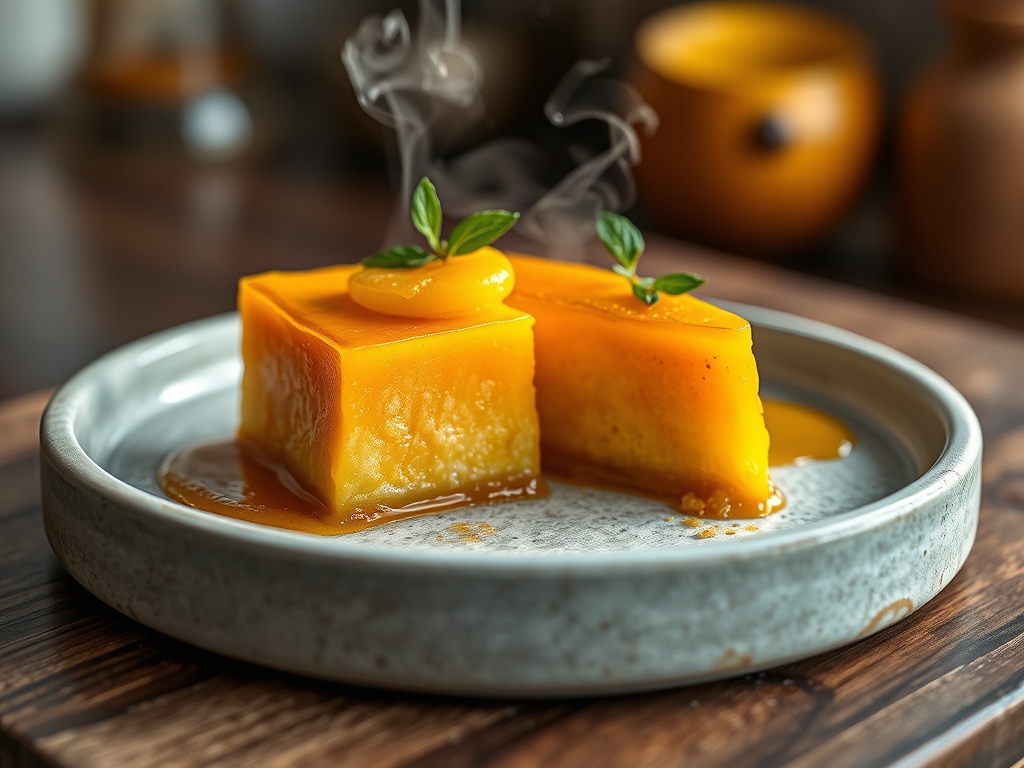 Mango Wuerfel Dessert