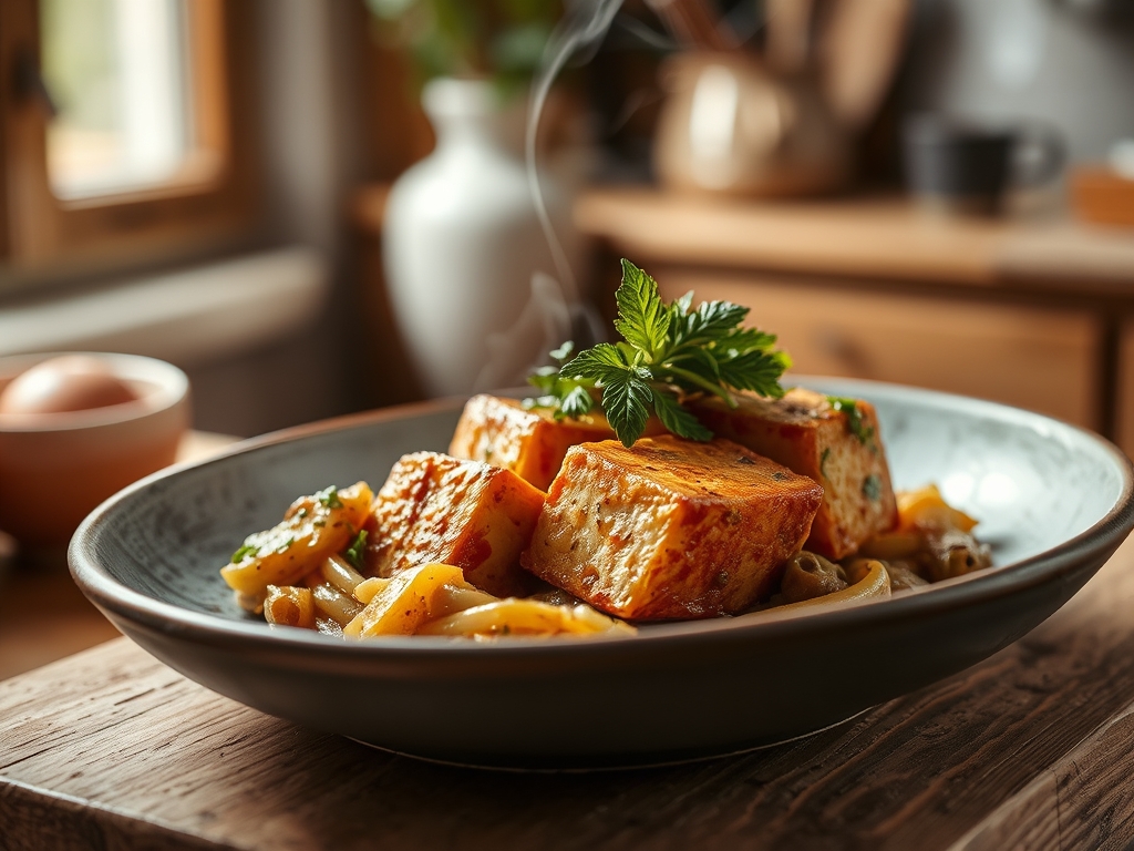 Tofu Wuerfel Gebraten